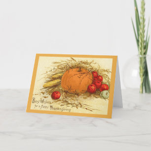 Cartão De Festividades Vintage Thanksgiving Day Card
