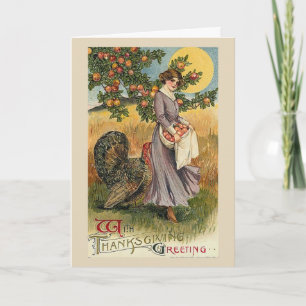 Cartão De Festividades Vintage - Thanksgiving Greeting,