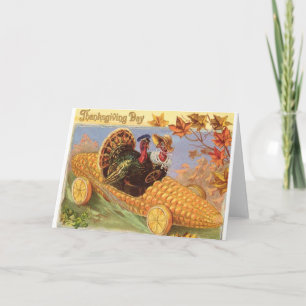 Cartão De Festividades Vintage Thanksgiving Greeting Card
