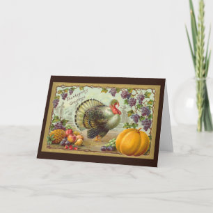 Cartão De Festividades Vintage Thanksgiving Greetings Card