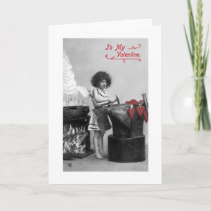 Cartão De Festividades Vintage To My Valentine Card (black & white & red)