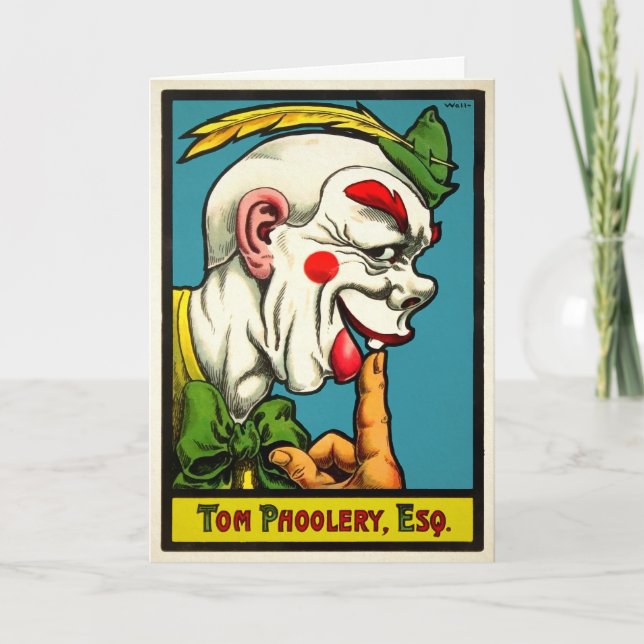 Cartão De Festividades Vintage Tom Phoolery Clowday Card (Frente)