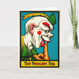 Cartão De Festividades Vintage Tom Phoolery Clowday Card