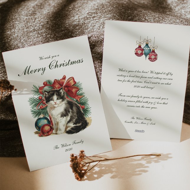 Cartão De Festividades Vintage Tradicional Natal (Criador carregado)