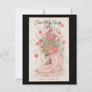 Cartão De Festividades Vintage 'Um Dia de São Valentim Alegre' Querubim P