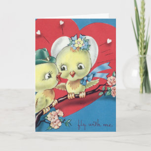 Cartão De Festividades Vintage Valentine Birds
