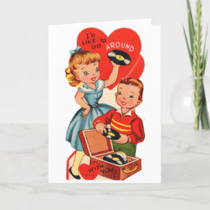 Cartão De Festividades Vintage Valentine - Playing Records With You,