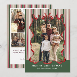 Cartão De Festividades Vintage Velvet Natal Arco Vermelho Coquette 5 Foto