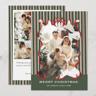 Cartão De Festividades Vintage Velvet Natal Arco Vermelho Coquette 5 Foto