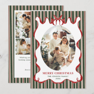 Cartão De Festividades Vintage Velvet Natal Arco Vermelho Coquette 5 Foto