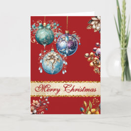 Cartão De Festividades Vintage Vermelho Brilhante - Natal