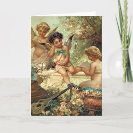 Cartão De Festividades Vintage Victorian Christmas Music Angels (Anjos vi