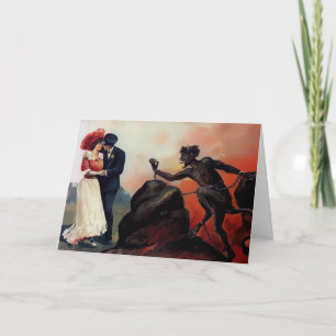 Cartão De Festividades Vintage Victorian Devil Dia de os namorados Card