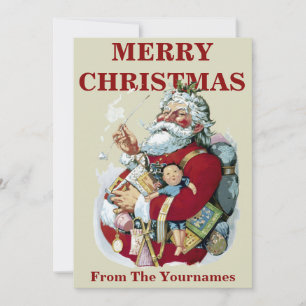 Cartão De Festividades Vintage Victorian Era 1881 Papai Noel por T. Nast