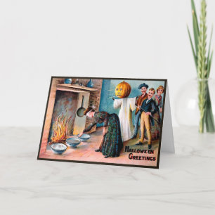 Cartão De Festividades Vintage Victorian Halloween Traditions Card
