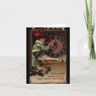 Cartão De Festividades Vintage Victorian Lady Happy New Year Note Cards