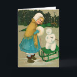 Cartão De Festividades Vintage Victorian no inverno<br><div class="desc">Cartões de natal vintage para o feriado, compartilhem saudações de Natal com esses maravilhosos designs de Natal do Papai Noel, recapturando o espírito dos séculos XX e XIX. Traga a safra de X-mas de volta à sua vida, comprando um cartão postal vintage delicioso para enviar aos amigos e à família....</div>