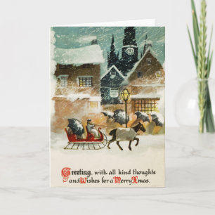 Cartão De Festividades Vintage Vintage Victorian Feliz Natal 13