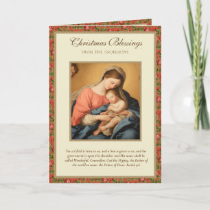 Cartão De Festividades Vintage Virgem Religiosa Maria Escritura Jesus