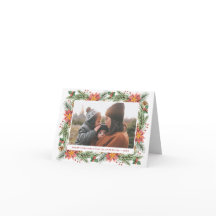 Vintage Watercolor Poinsettia Foto Horizontal