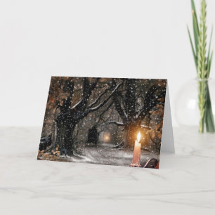 Cartão De Festividades Vintage Winter Candle
