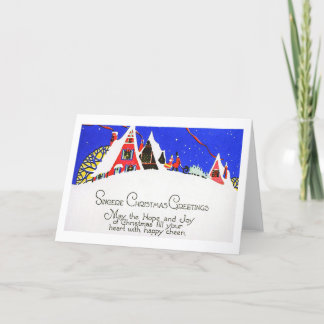Cartão De Festividades Vintage Winter Scense
