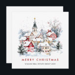 Cartão De Festividades Vintage Winter Town Christmas Corporate<br><div class="desc">Surpreenda e traga alegria aos próximos e torne a celebração inesquecível. Para mais personalização,  clique no link "personalizar mais" e use nossa ferramenta design para modificar esse modelo.</div>