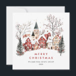 Cartão De Festividades Vintage Winter Town Christmas Corporate<br><div class="desc">Surpreenda e traga alegria aos próximos e torne a celebração inesquecível. Para mais personalização,  clique no link "personalizar mais" e use nossa ferramenta design para modificar esse modelo.</div>