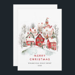 Cartão De Festividades Vintage Winter Town Christmas Tree Corporate<br><div class="desc">Surpreenda e traga alegria aos próximos e torne a celebração inesquecível. Para mais personalização,  clique no link "personalizar mais" e use nossa ferramenta design para modificar esse modelo.</div>