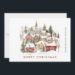 Cartão De Festividades Vintage Winter Town Christmas Tree Corporate<br><div class="desc">Surpreenda e traga alegria aos próximos e torne a celebração inesquecível. Para mais personalização,  clique no link "personalizar mais" e use nossa ferramenta design para modificar esse modelo.</div>