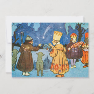 Cartão De Festividades Vintage Wise Men and Sheiks na Noite de Natal
