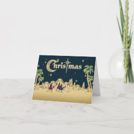 Cartão De Festividades Vintage Wisemen/Deserto Natal Religioso