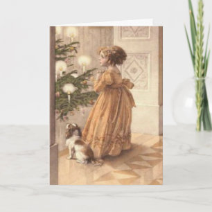 Cartão De Festividades Vintage Yule Card With Poem