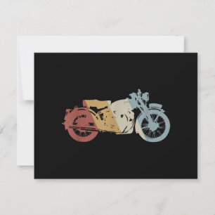 Cartão De Festividades Vintagem do Estilo de Retro de Motocicleta