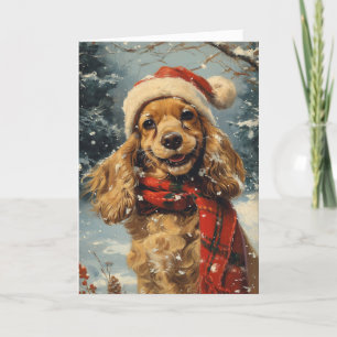 Cartão De Festividades Vintagem personalizada do Cocker Spaniel