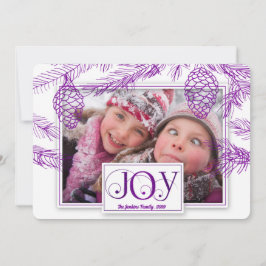 Cartão De Festividades Violet Purple Pines Christmas Joy Photo