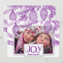 Cartão De Festividades Violet Purple Pines Christmas Joy Photo