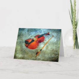 Cartão De Festividades Violino de Natal