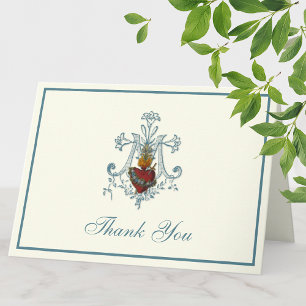 Cartão De Festividades Virgem Elegante Mary Católica Religiosa Floral