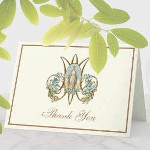 Cartão De Festividades Virgem Elegante Mary Católica Religiosa Floral