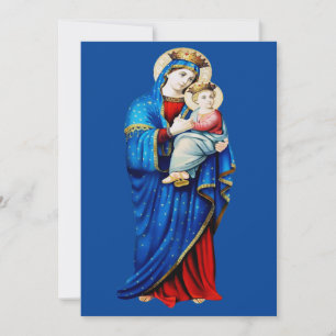 Cartão De Festividades Virgem Maria com Menino Jesus