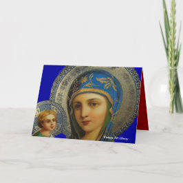 Cartão De Festividades Virgem Maria e Criança Jesus