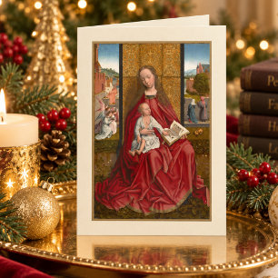 Cartão De Festividades Virgem Maria e Menino Jesus Católico