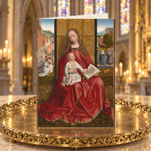 Cartão De Festividades Virgem Maria e Menino Jesus Católico