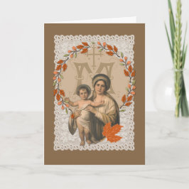 Cartão De Festividades Virgem Maria Jesus Cristo Ação de Graças Autumn Ho