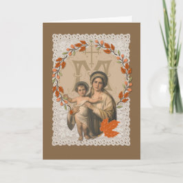 Cartão De Festividades Virgem Maria Jesus Dia de Ação de Graças Católico