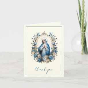 Cartão De Festividades Virgem Maria Religiosa Católica Floral Elegante