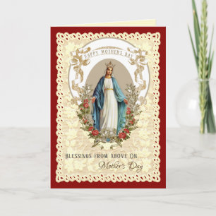 Cartão De Festividades Virgem Maria Religiosa Dia das Mães Católico