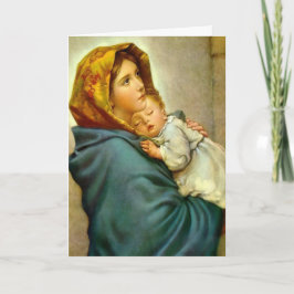 Cartão De Festividades Virgem Religiosa Maria e Jesus Foto de Natal