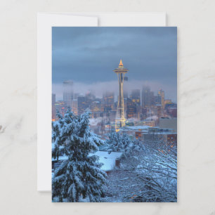 Cartão De Festividades Visão Cênica de Snowy Seattle